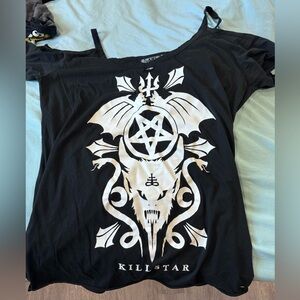Killstar Black and White Graphic Top